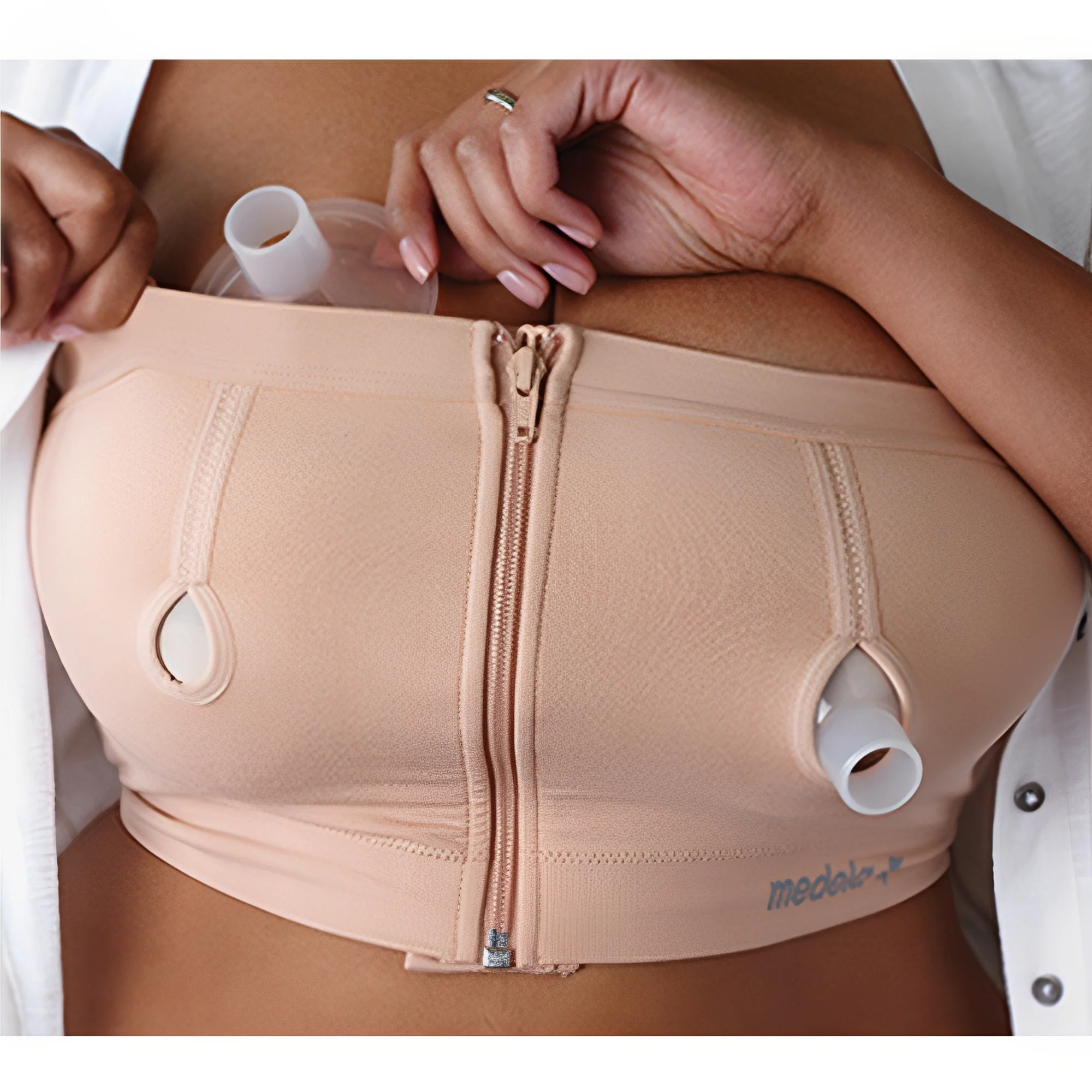 Medela Easy Expression Breast Pump Bustier, Large, Nude - Image 2
