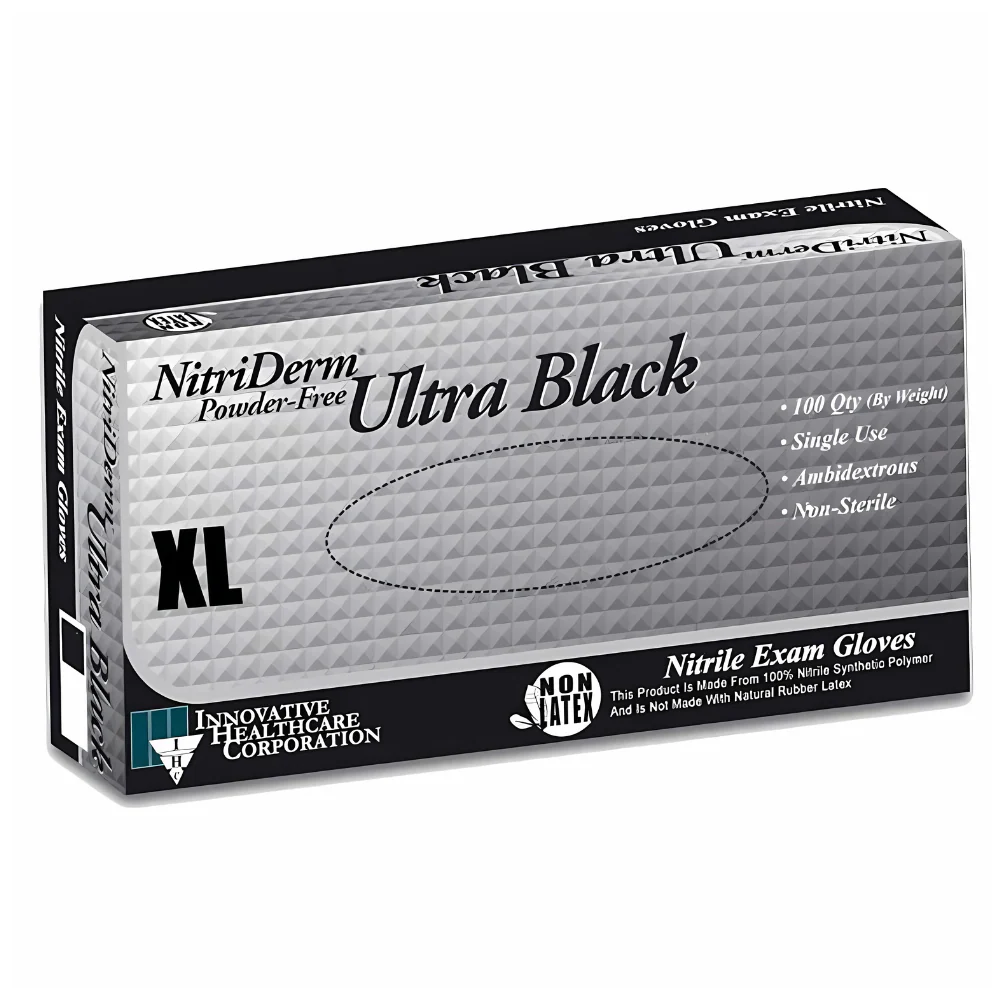 NitriDerm Black Nitrile 187 Series Examination Gloves, Black, Powder-free, Latex-free, Non-Sterile - Image 5