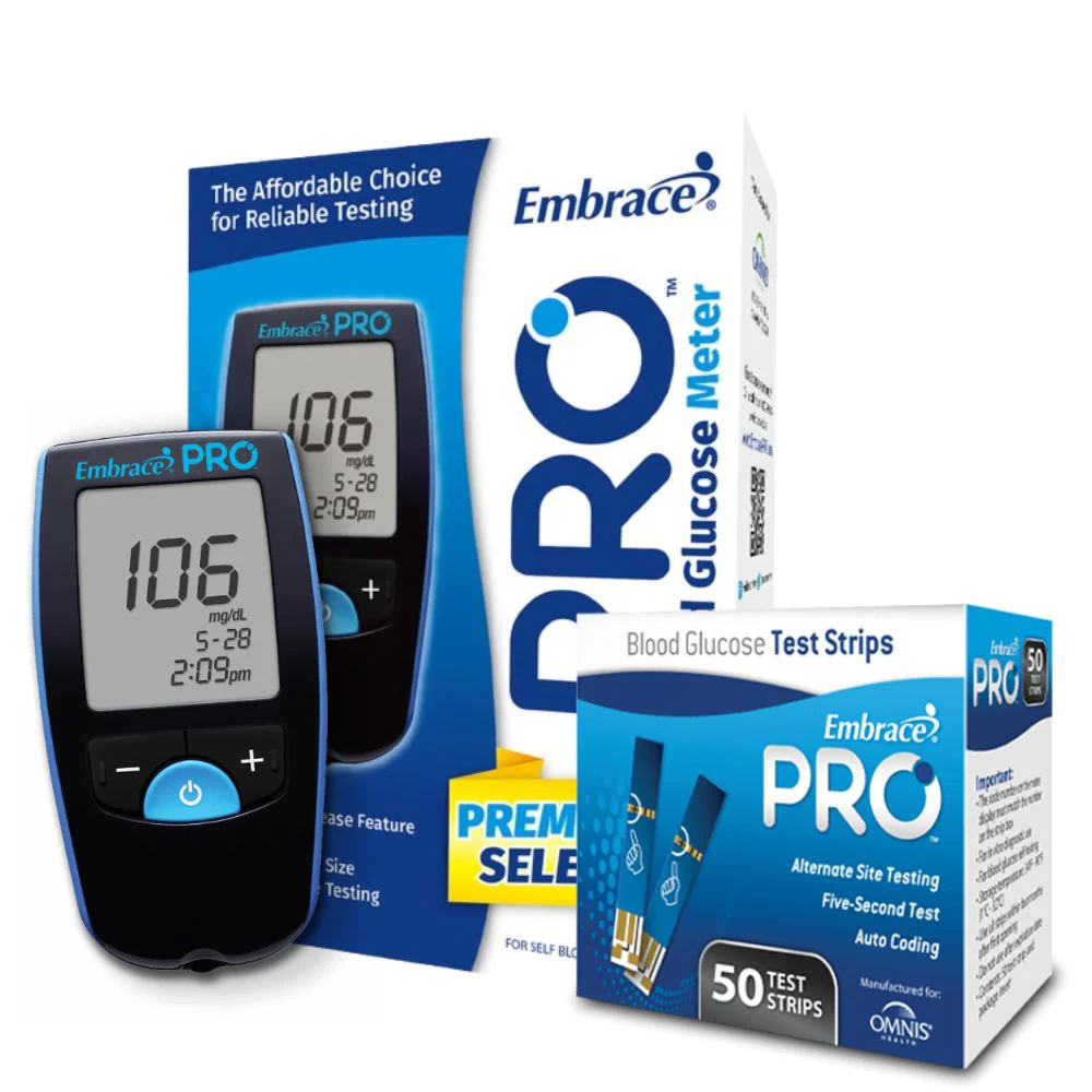 Omnis Health Embrace Pro Blood Glucose Test Strips / Meter / Monitoring Kit - Image 3