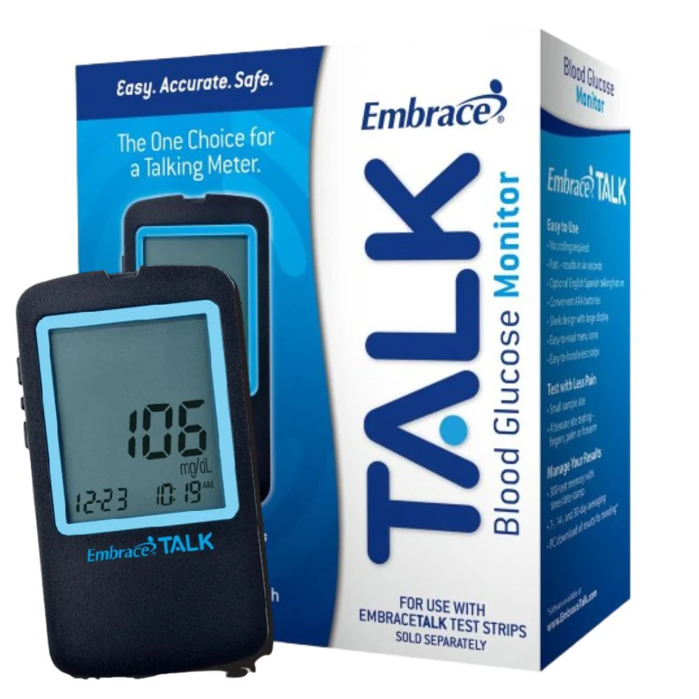 Omnis Health Embrace Talk Blood Glucose Test Strips / Meter / Monitoring Kit - Image 3