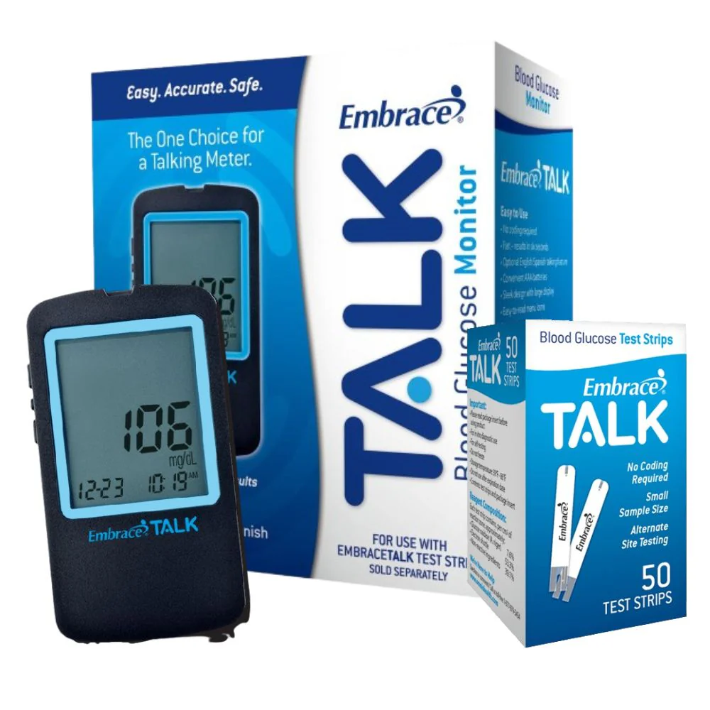 Omnis Health Embrace Talk Blood Glucose Test Strips / Meter / Monitoring Kit - Image 4