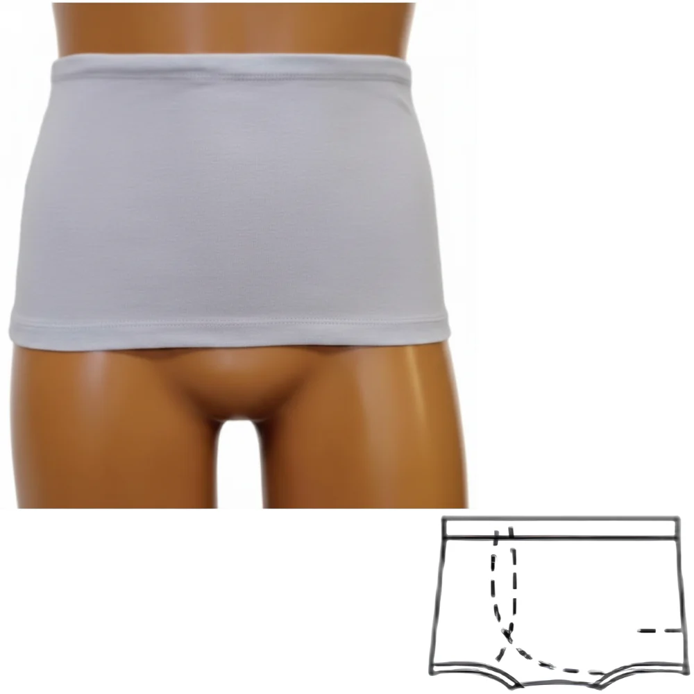 OPTIONS Men's Wrap/Brief Ostomy Support Undergarment with Open Crotch and Built-In Barrier - Image 9