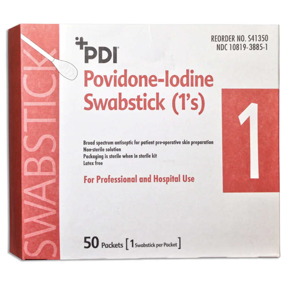 PDI 10% USP Povidone-Iodine (PVP-I) 4 in. Swabsticks, Skin Antiseptic/Germicide, First Aid Antimicrobial - Image 2