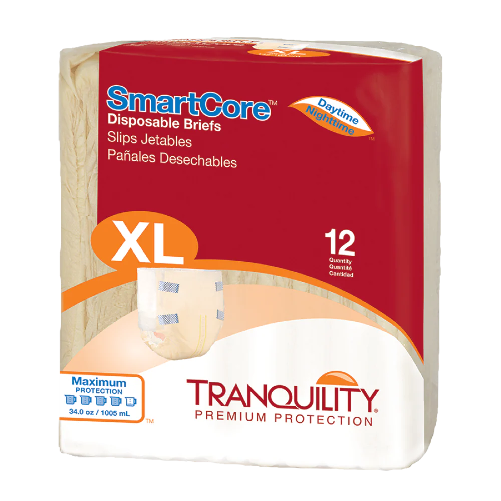 Tranquility SmartCore Disposable Brief, 34 oz Fluid Capacity, XL (56"-64"), Beige - Replaces PU2414