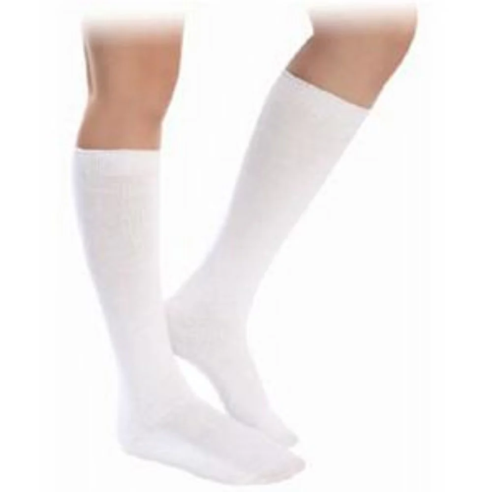 Sigvaris Cotton Comfort Women's Calf-High Compression Stockings Small Short, 30 to 40 mmHg Compression Size, White