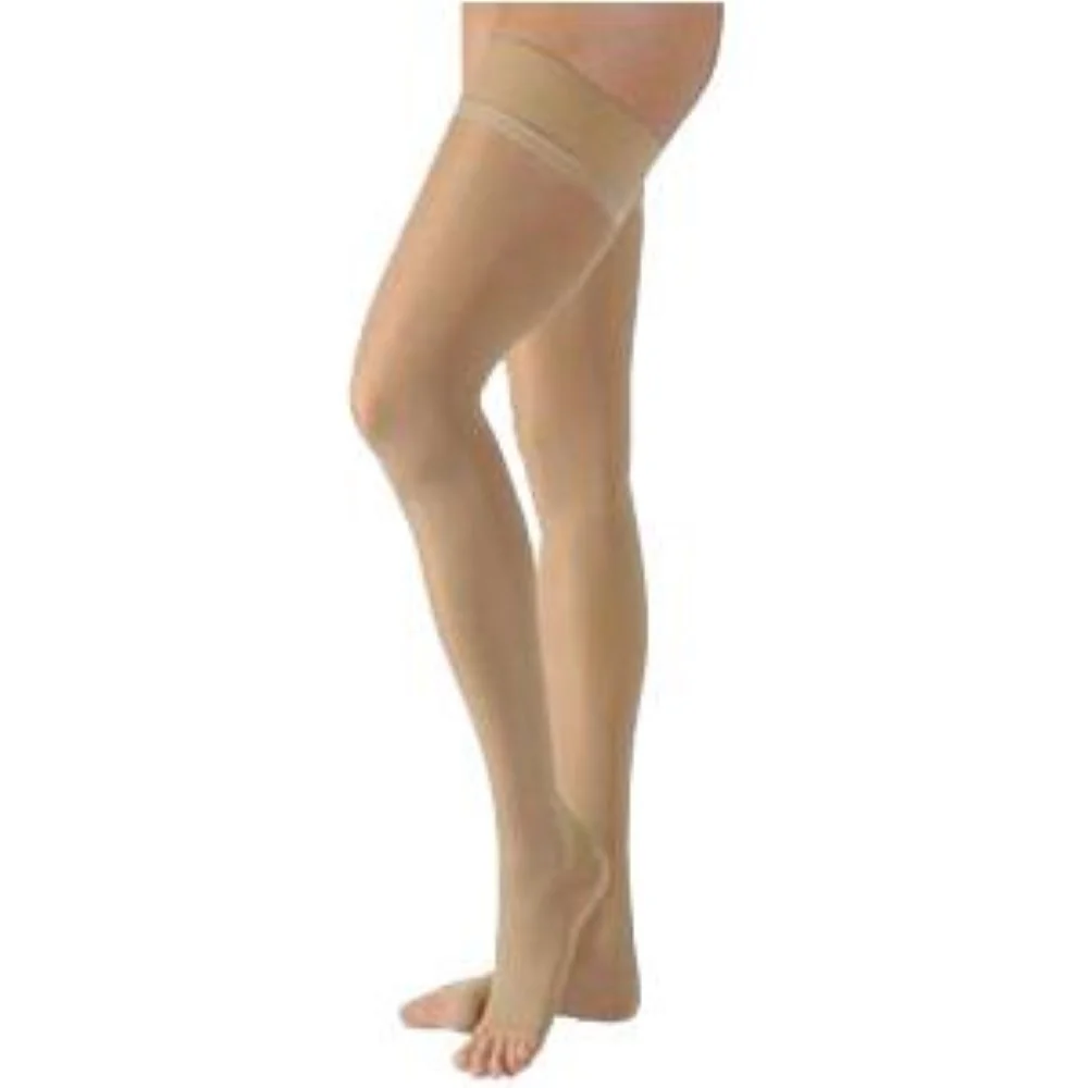 783N Style Sheer Thigh, 30-40mmHg, Open Toe, Small, Long, Suntan