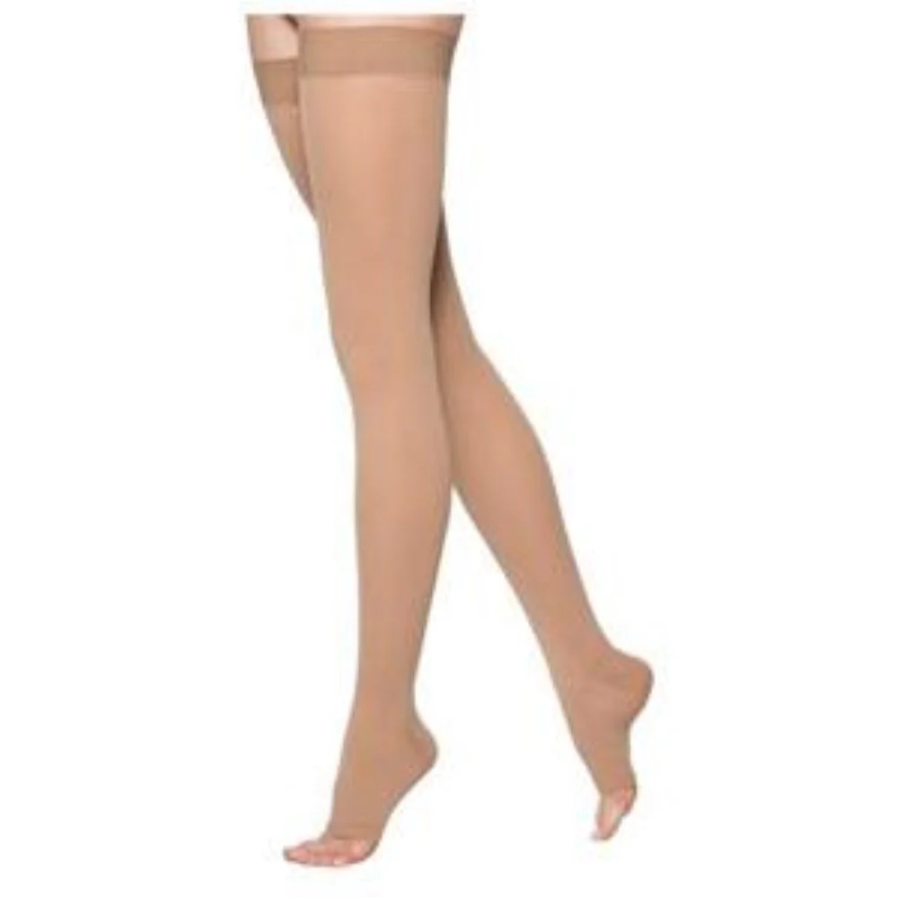 Sigvaris Select Comfort Thigh-High Compression Stockings with Grip Top Large Long, 30 to 40 mmHg Compression Size, Crispa