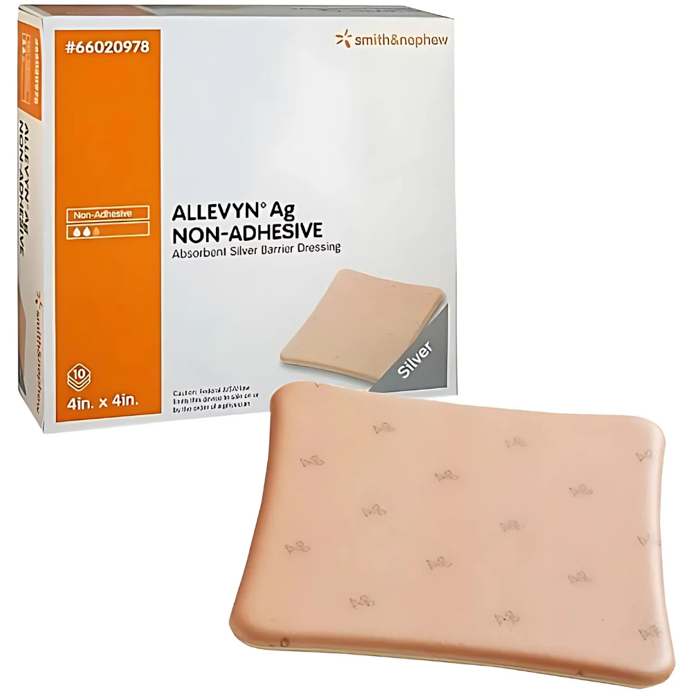 Smith & Nephew Allevyn Ag Non-Adhesive Absorbent Silver Sulfadiazine Barrier Hydrocellular Dressing - Image 2