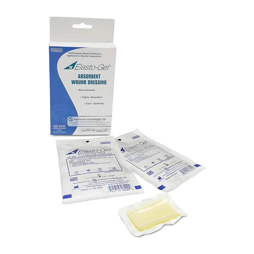 Southwest Technologies Elasto-Gel Wound Dressing, Mildly Adhesive, Bacteriostatic, Without Tape - Image 3