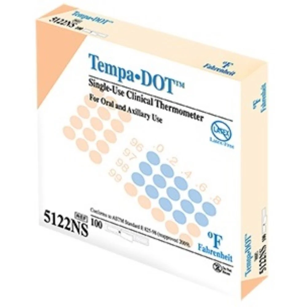 Medical Indicators Tempa.Dot Thermometer with Fahrenheit Scale, Oral and Axillary, Box of 100, 5122 - Image 2