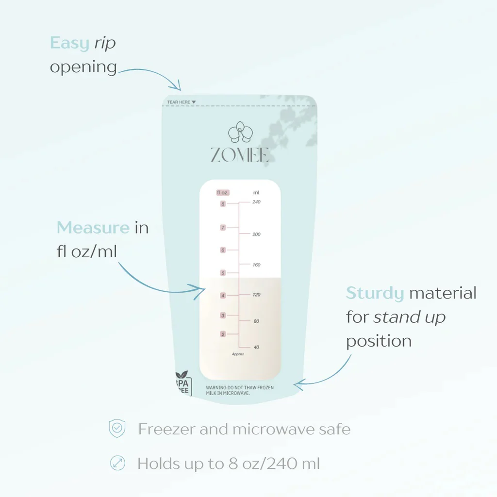 Zomee Milk and Formula Storage Bags, Thick and Durable, 90 Count - Image 2