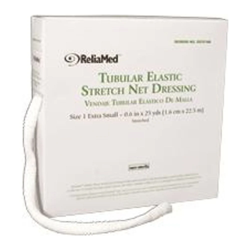 ReliaMed Non-Sterile Latex Tubular Elastic Stretch Net Dressing for Hand, Arm, Leg and Foot, Small, 4" - 5" x 25 yds