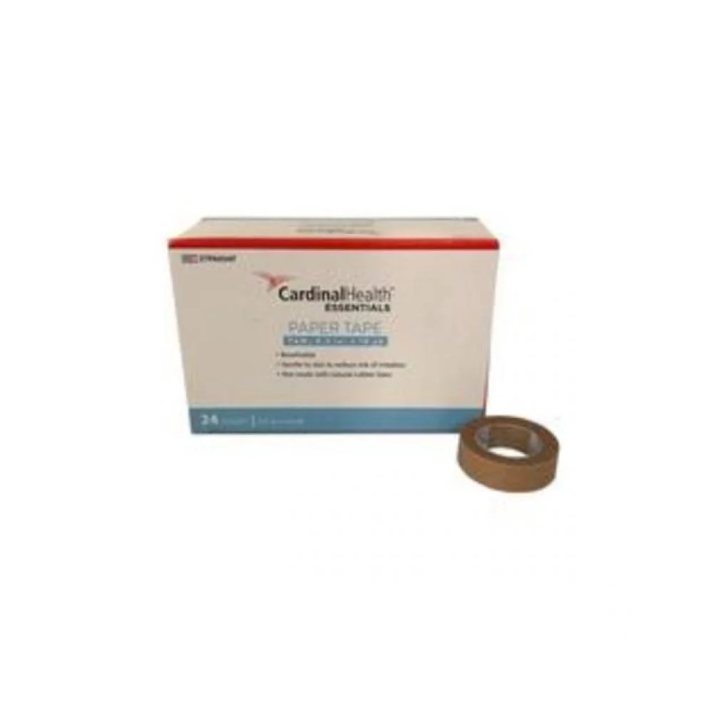 Cardinal Health Essentials Paper Tan Tape, Latex-Free, 1/2" x 10 yds